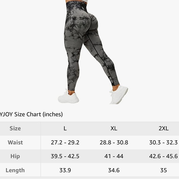 NEW VOYJOY Tie Dye Seamless Leggings, High Waist Yoga Pants, Scrunch Butt. - Picture 5 of 5